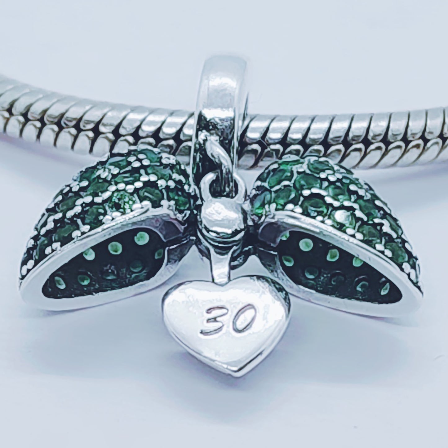 30th Birthday Charm Pendant for Pandora Bracelet or Necklace.  30 Age Charm