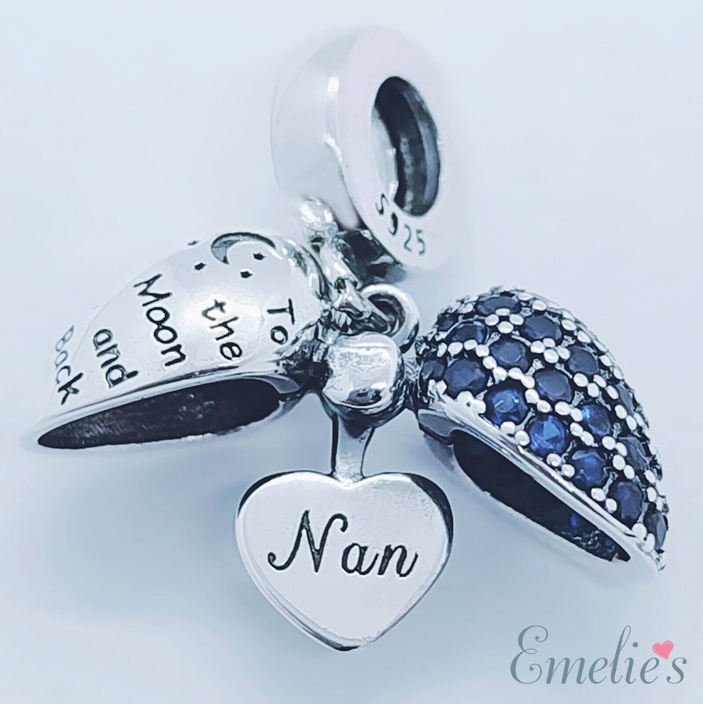 Nan I Love You to the Moon and Back Charm for Pandora Bracelet or Necklace