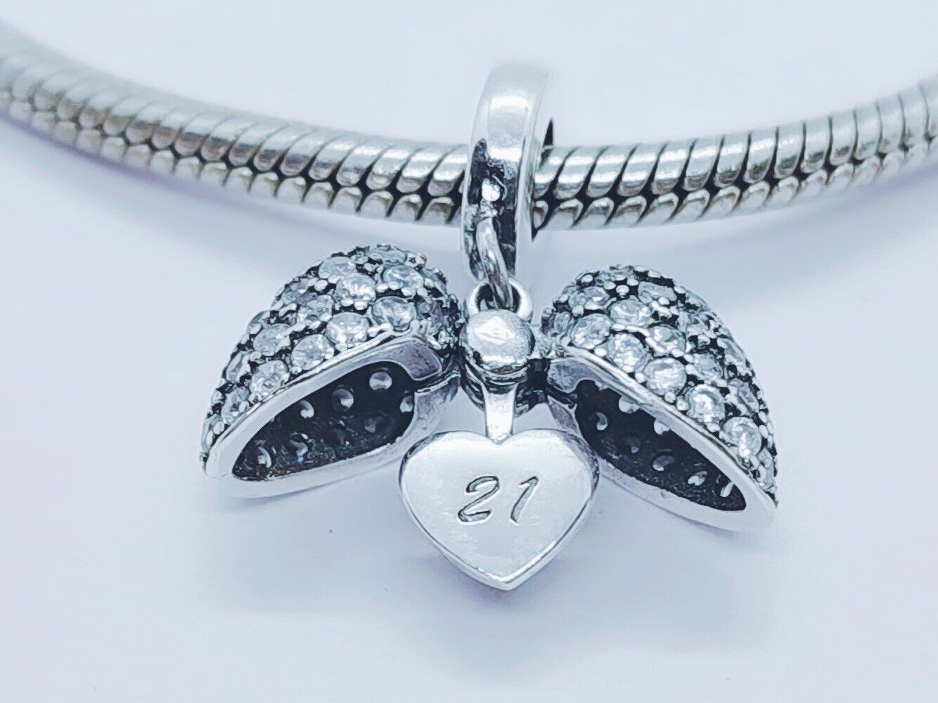 21st Birthday Charm Pendant for Pandora Bracelet or Necklace.  21 Age Charm