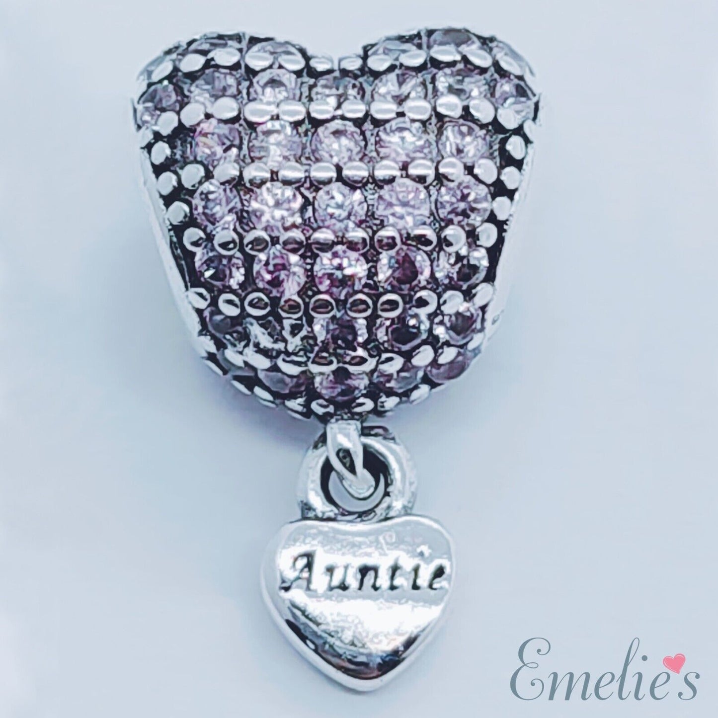 Auntie Charm for Pandora Bracelet. Crystal 925 Sterling Silver. Auntie  Gift