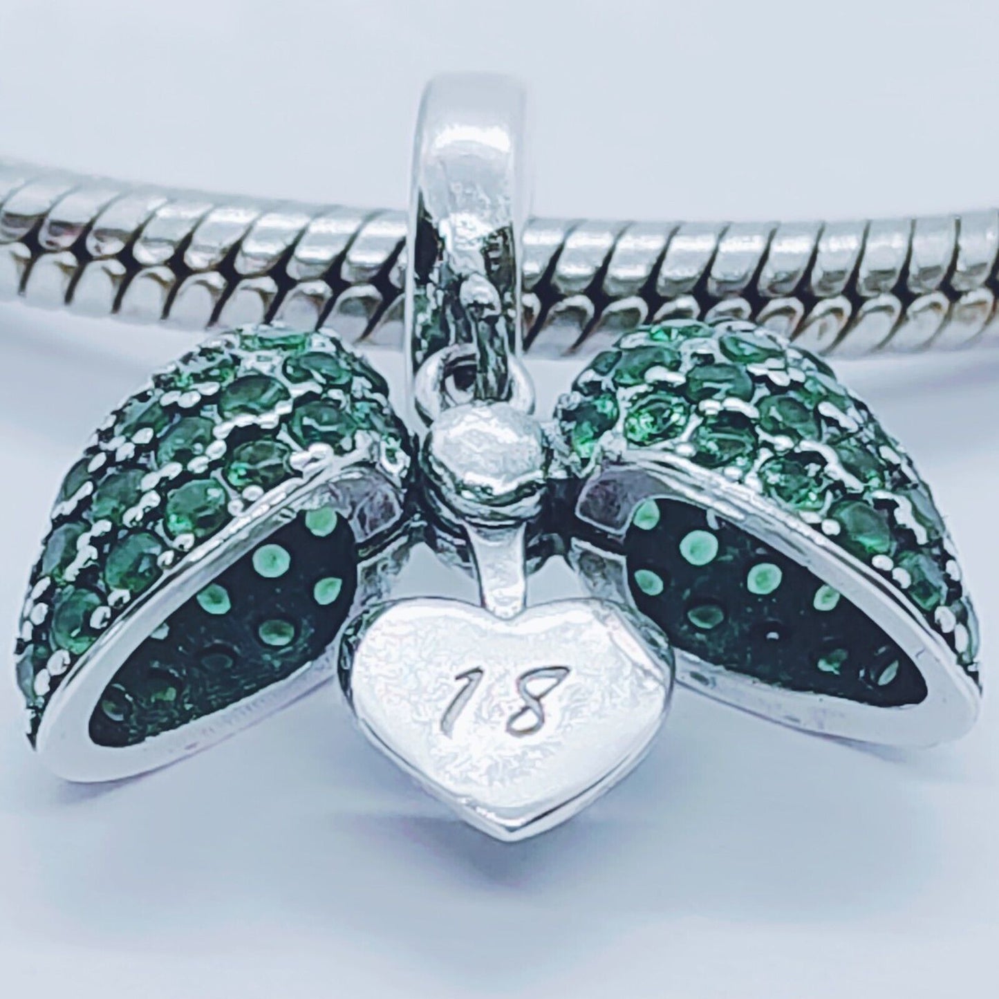 18th Birthday Charm Pendant for Pandora Bracelet or Necklace.  18 Age Charm