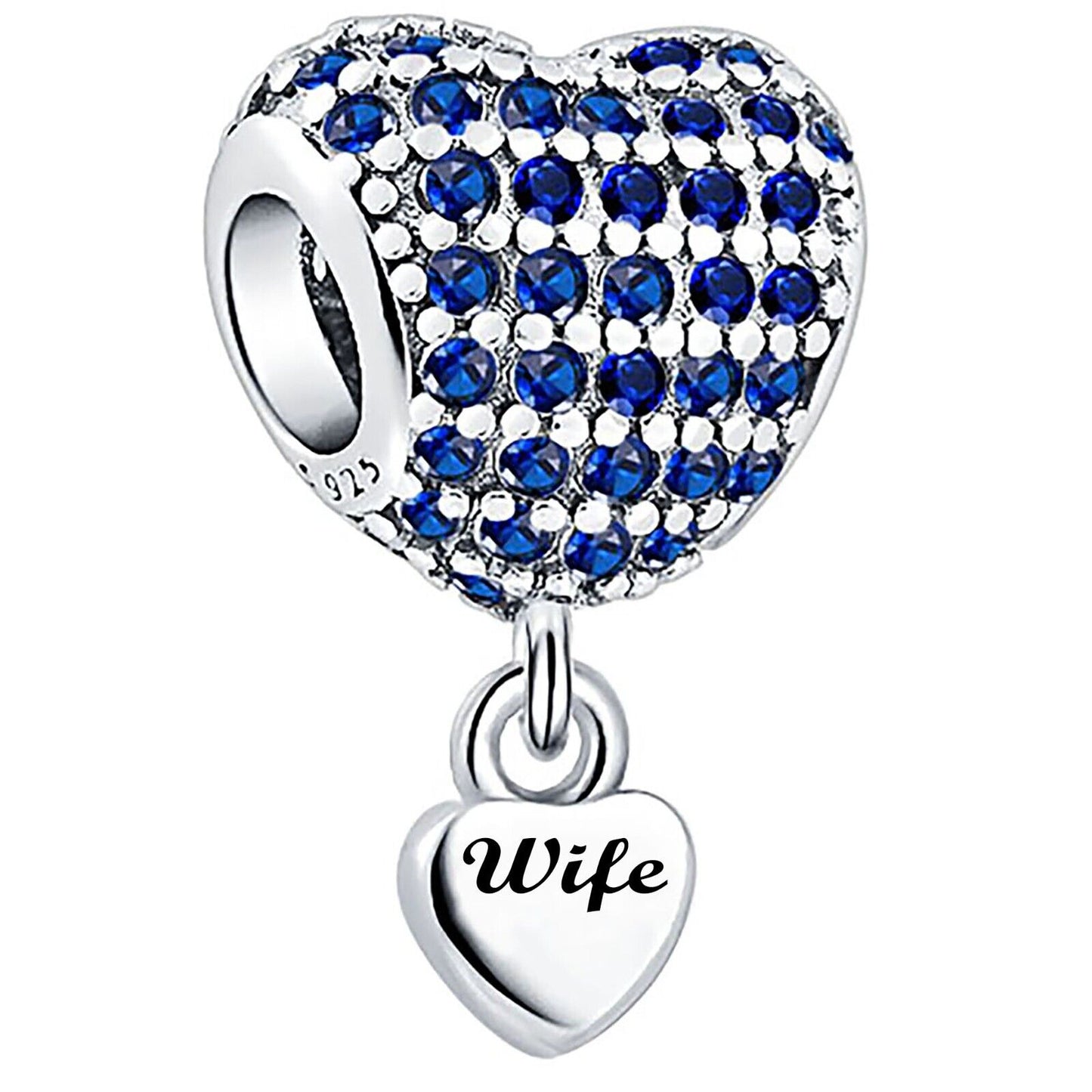 Wife Charm for Pandora Bracelet. I Love You Wife Charm Gift