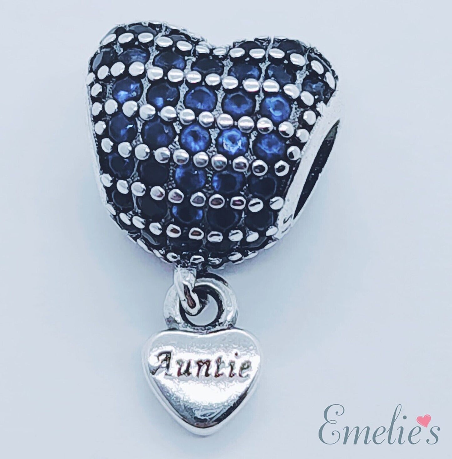 Auntie Charm for Pandora Bracelet. Crystal 925 Sterling Silver. Auntie  Gift