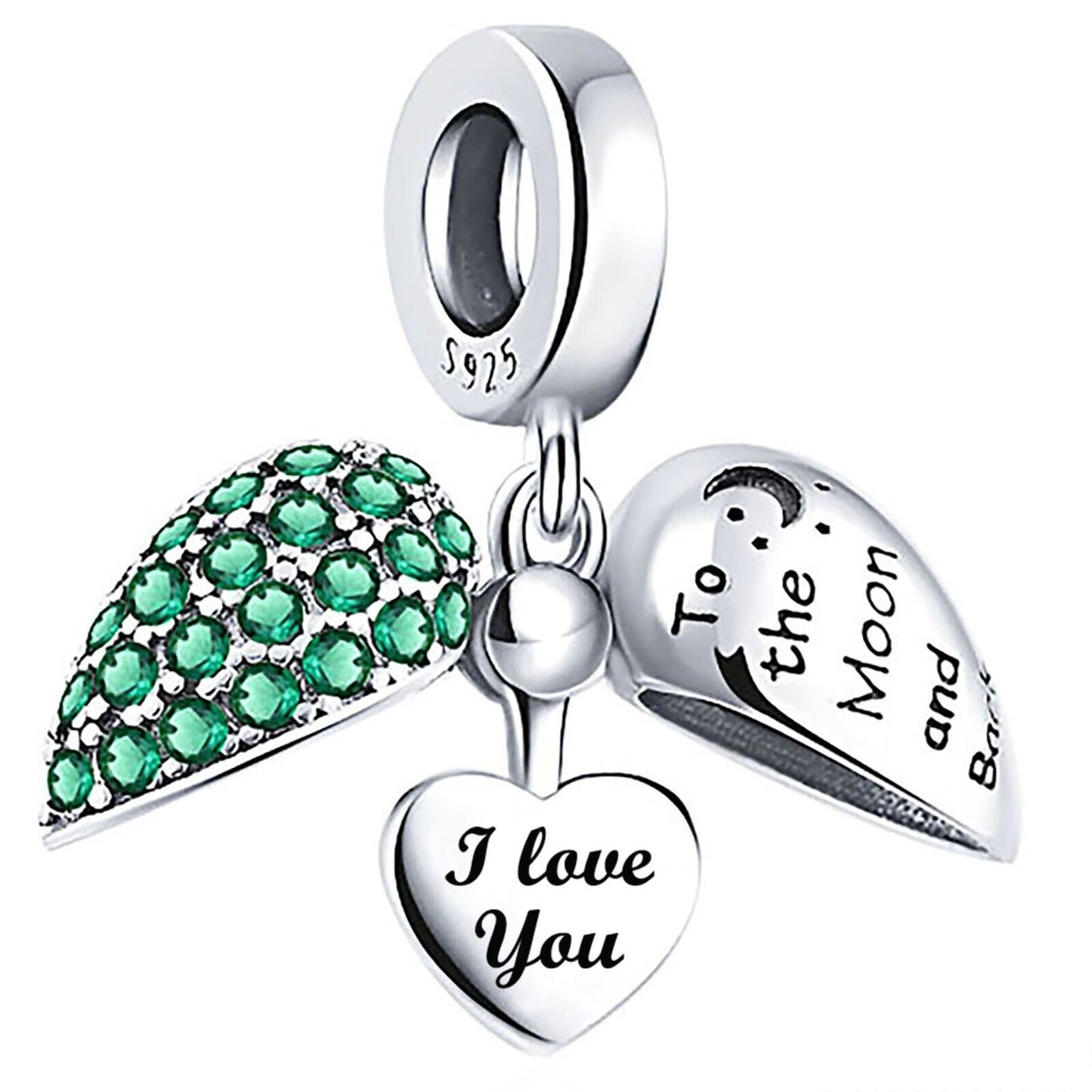 I Love You Charm for Pandora Bracelet or Necklace. Locket Charm