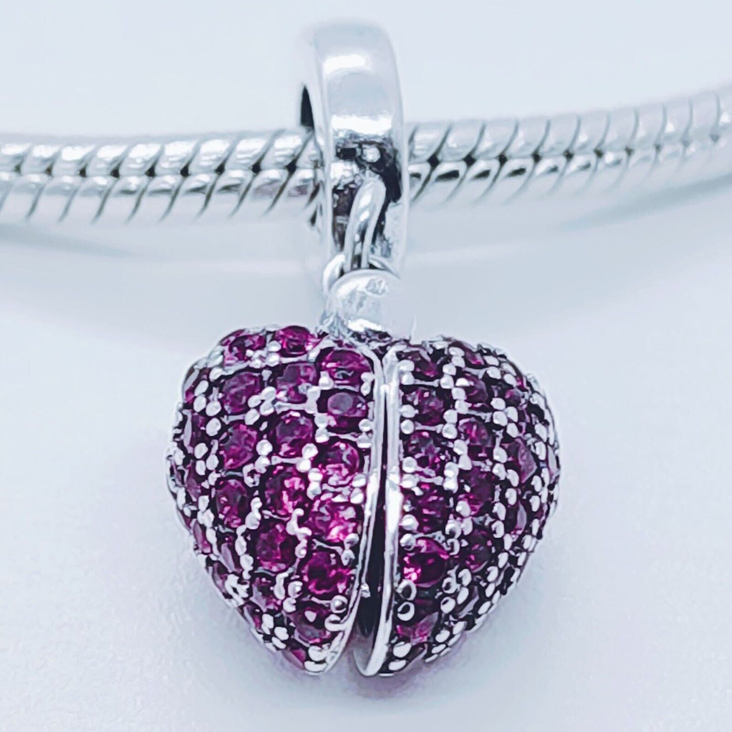 Wife Heart Charm Locket for Pandora Bracelet or Necklace. 925 Sterling Silver