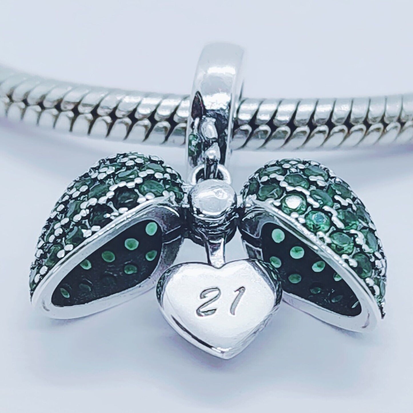 21st Birthday Charm Pendant for Pandora Bracelet or Necklace.  21 Age Charm