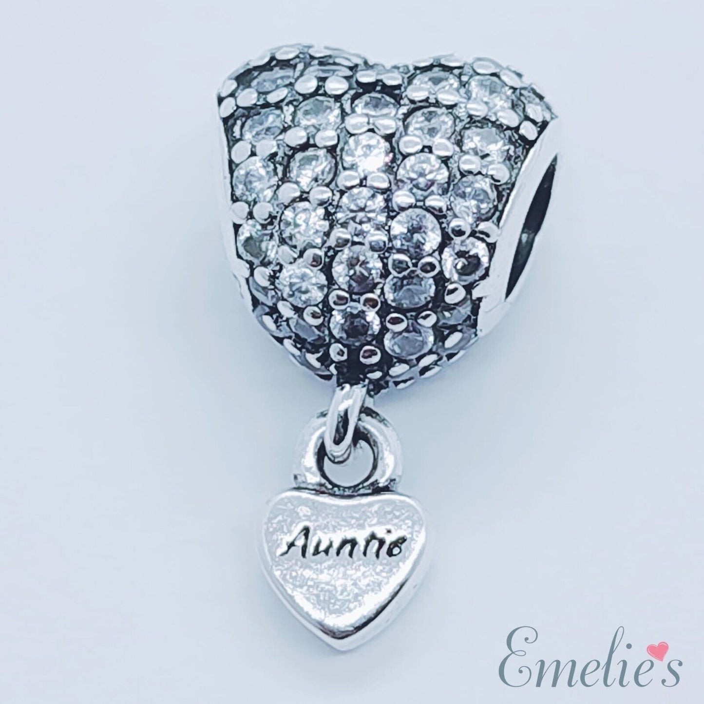 Auntie Charm for Pandora Bracelet. Crystal 925 Sterling Silver. Auntie  Gift