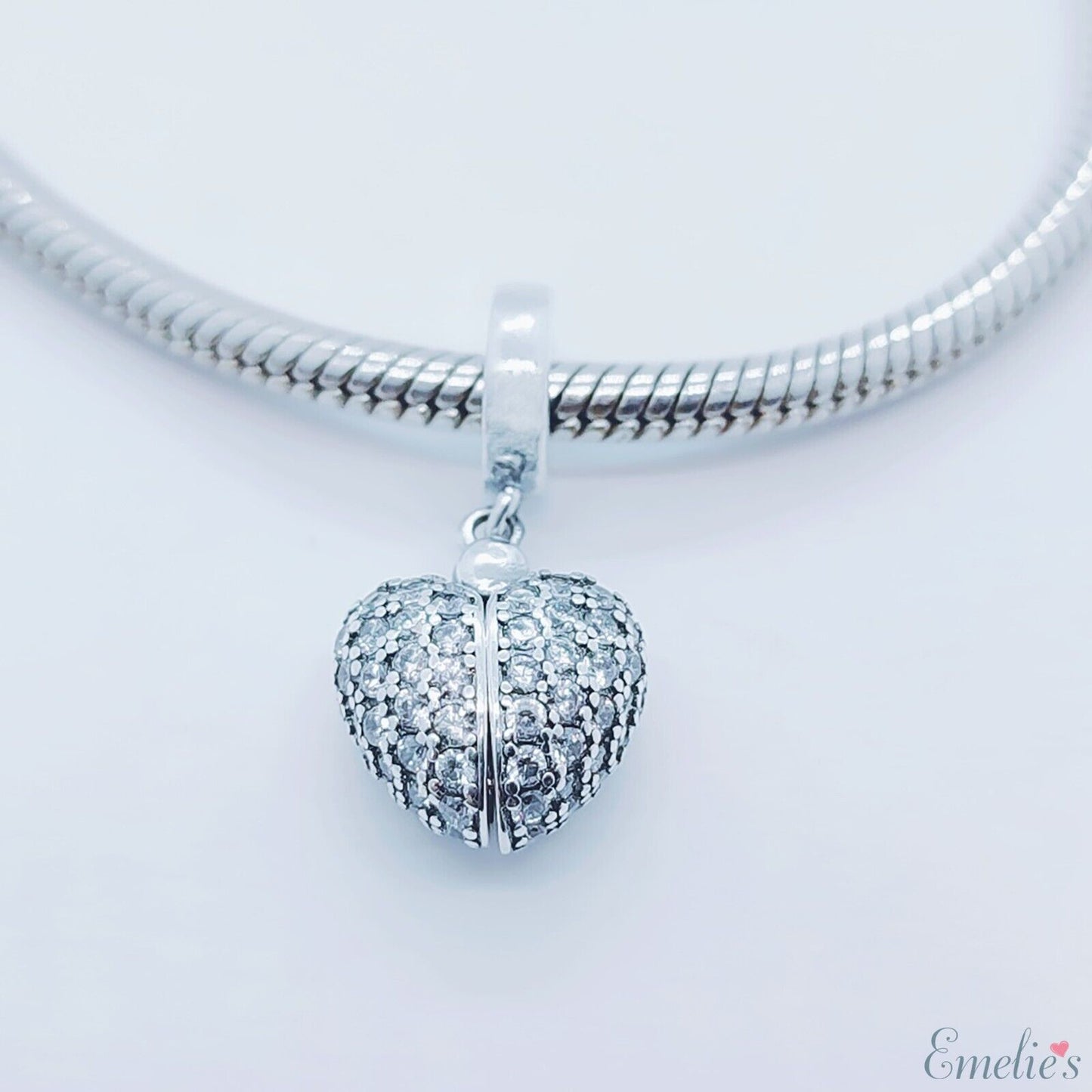 Auntie Heart Charm Locket for Pandora Bracelet or Necklace. 925 Sterling Silver