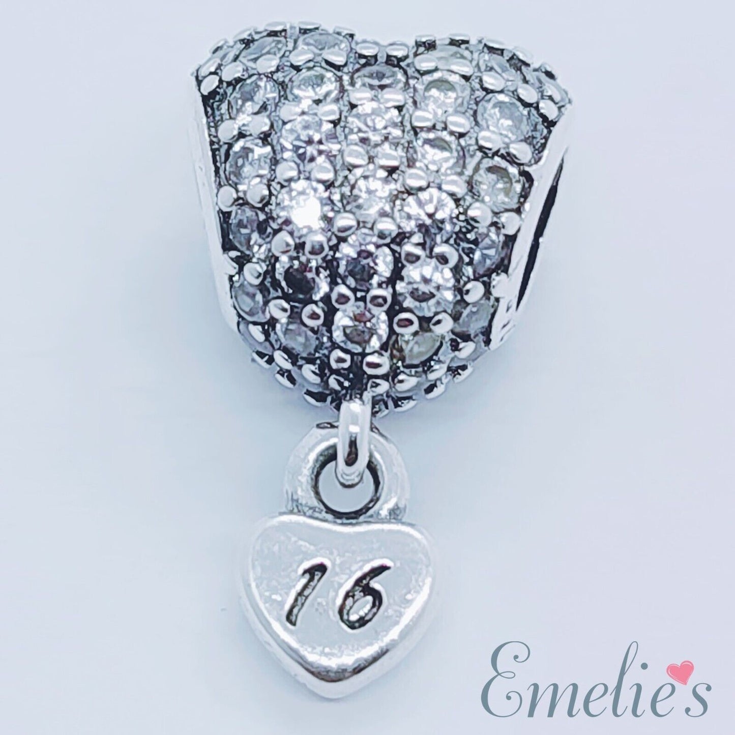 16 Birthday Charm for Pandora Bracelet. 16th Birthday Sterling Silver Charm