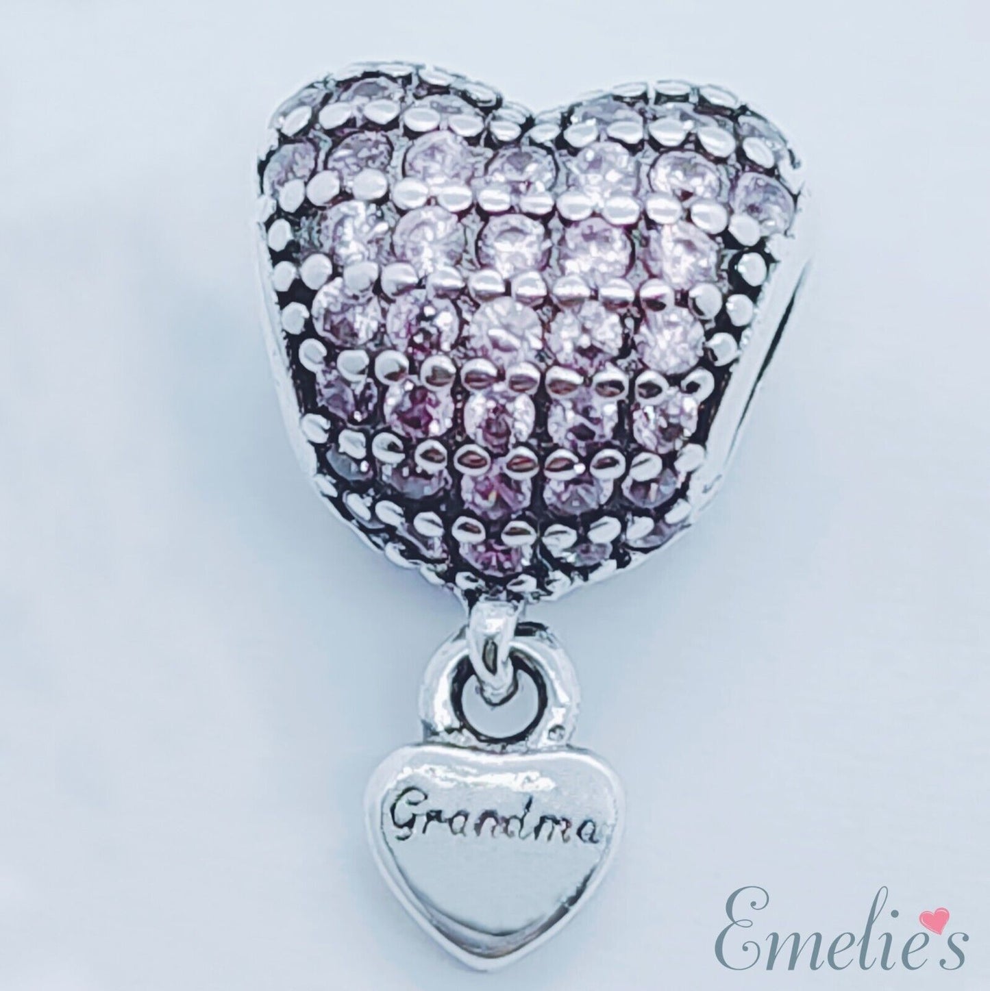 Grandma Charm for Pandora Bracelet. Crystal 925 Sterling Silver. Grandma Gift