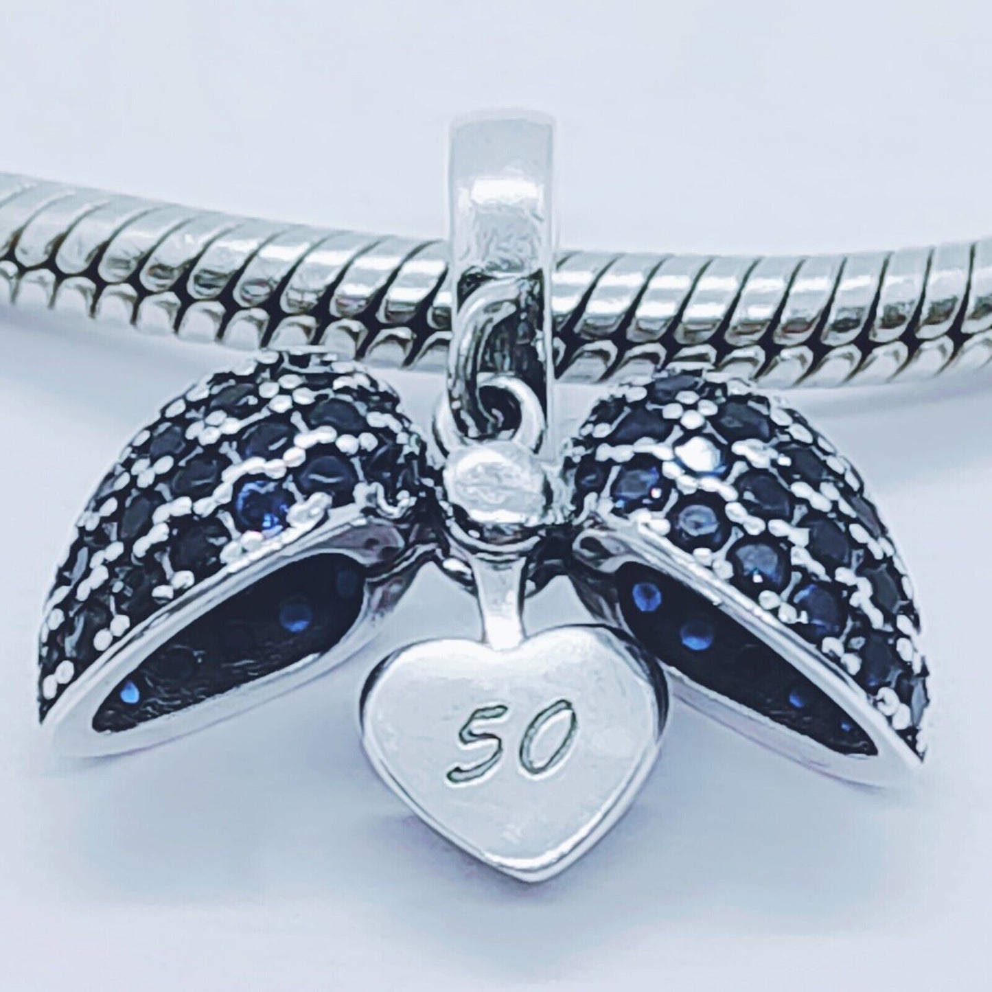 50th Birthday Charm Pendant for Pandora Bracelet or Necklace.  50 Age Charm