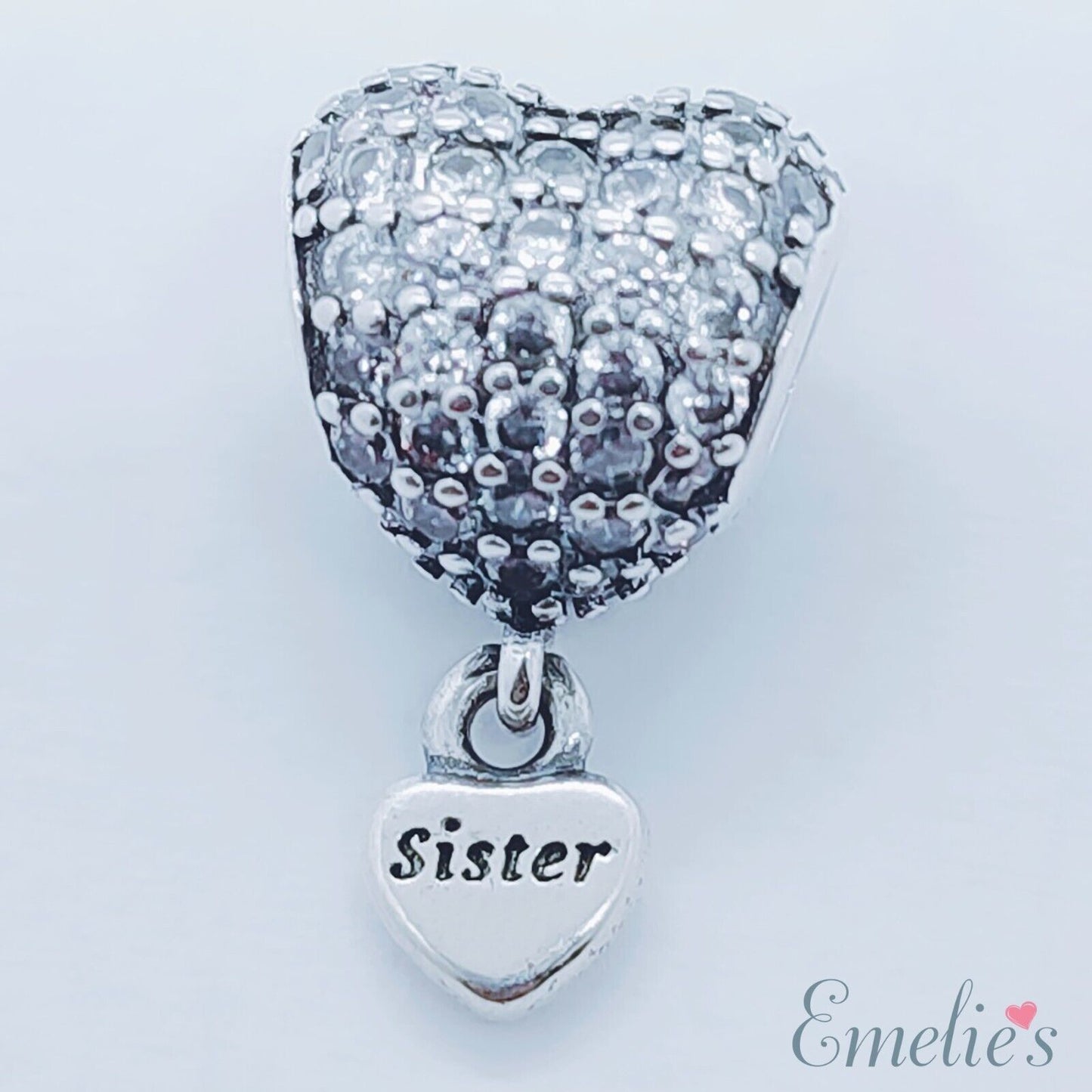 Sister Charm for Pandora Bracelet. Crystal 925 Sterling Silver. Sister Gift