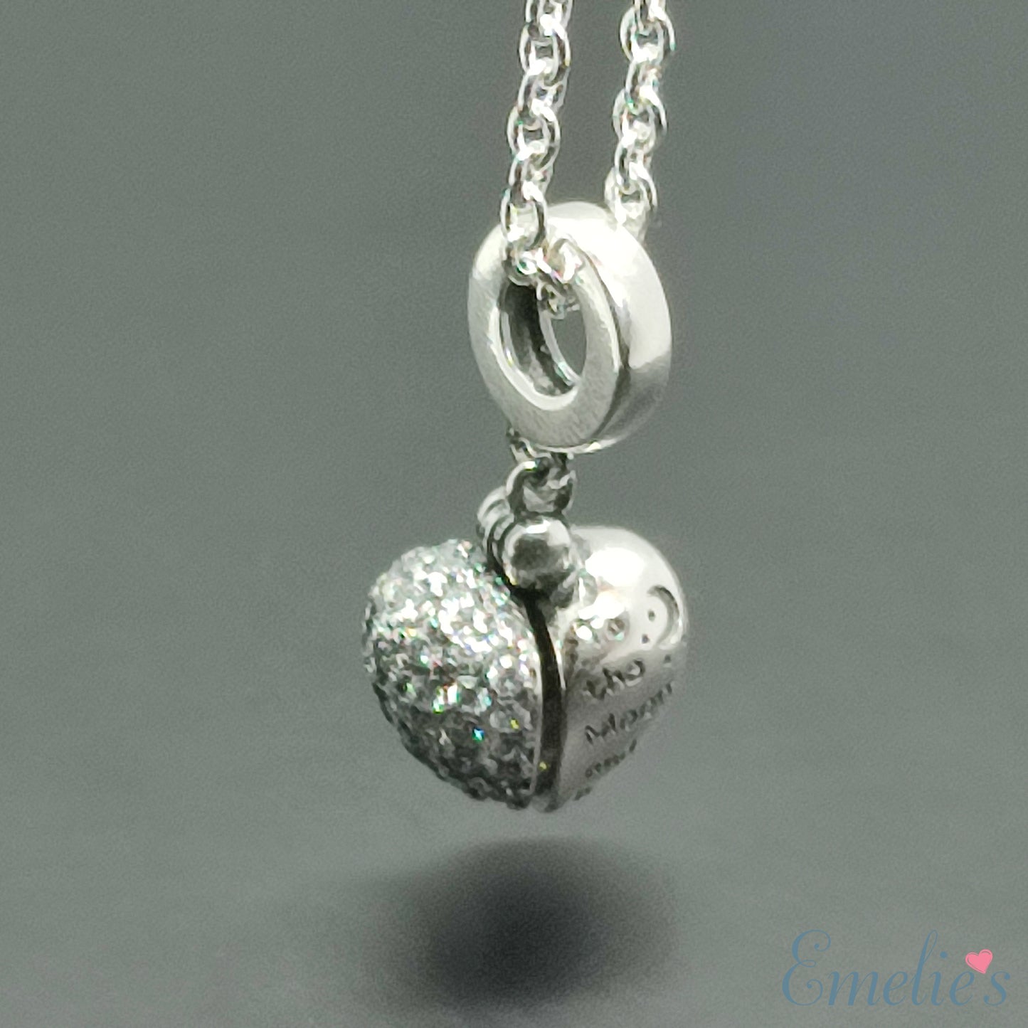 I Love You To The Moon and Back Heart Pendant and Necklace. Pendant also fits Pandora Bracelet.  Available in 4 colours