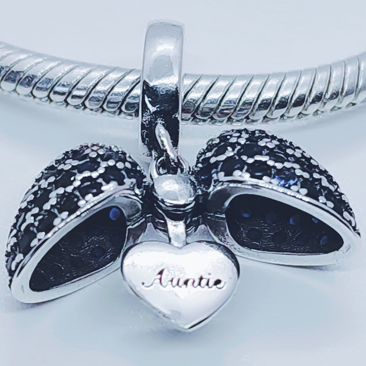 Auntie I Love You Heart Necklace. Pendant also fits Pandora Bracelet.  Available in 4 colours