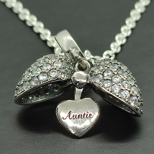 Auntie I Love You Heart Necklace. Pendant also fits Pandora Bracelet.  Available in 4 colours