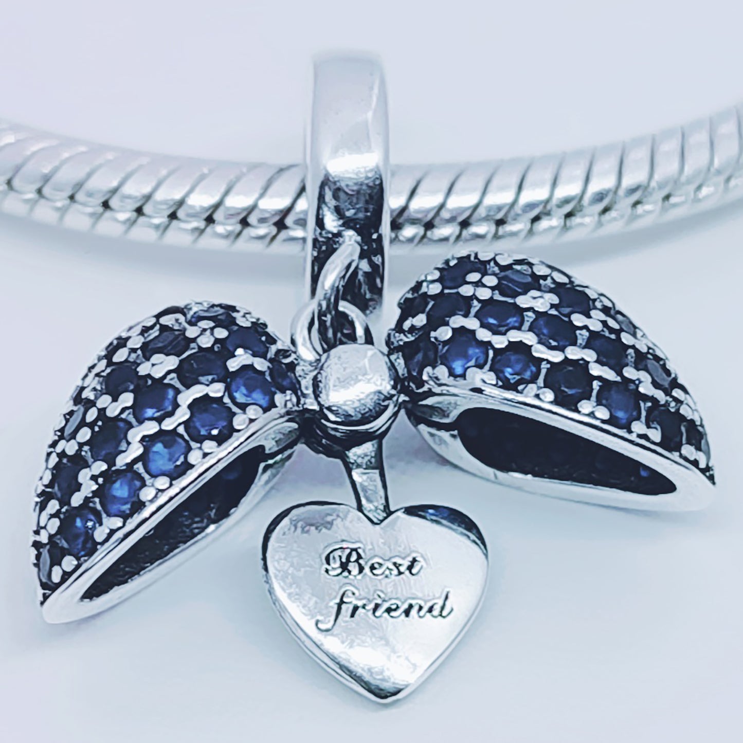 Best Friend Heart Necklace. BFF Pendant also fits Pandora Bracelet.  Available in 4 colours