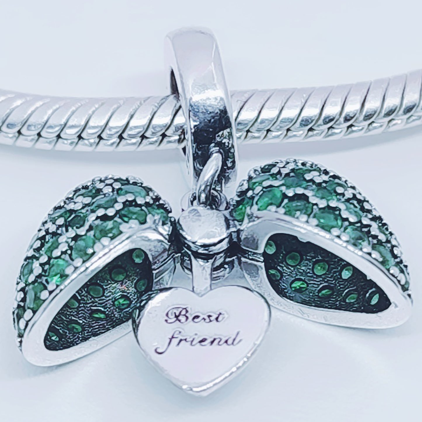 Best Friend Heart Necklace. BFF Pendant also fits Pandora Bracelet.  Available in 4 colours