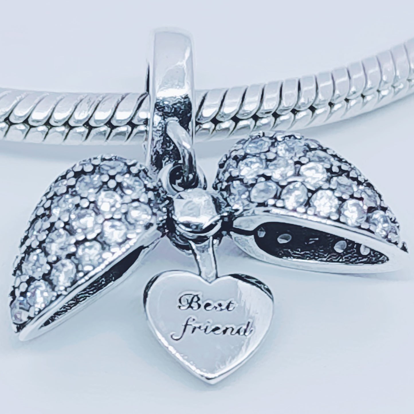 Best Friend Heart Necklace. BFF Pendant also fits Pandora Bracelet.  Available in 4 colours