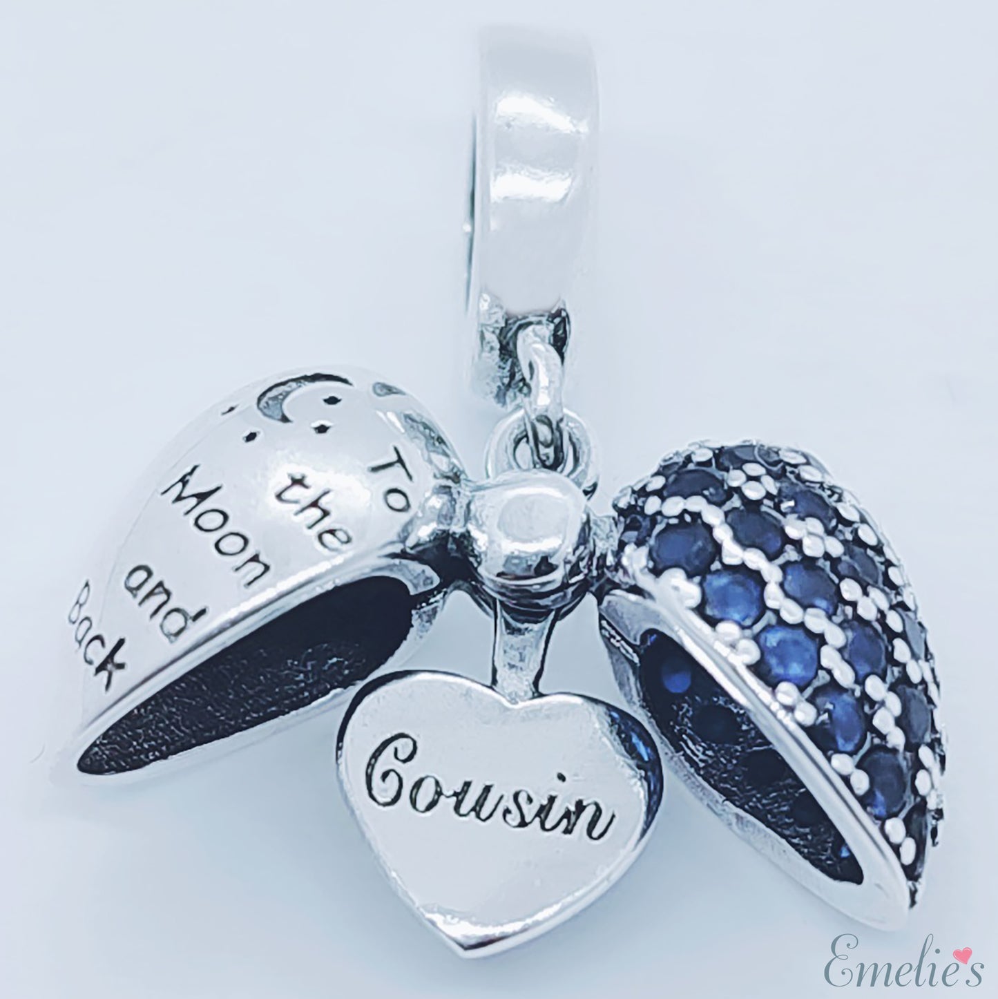 Cousin Pandora I Love You to the Moon and back necklace blue