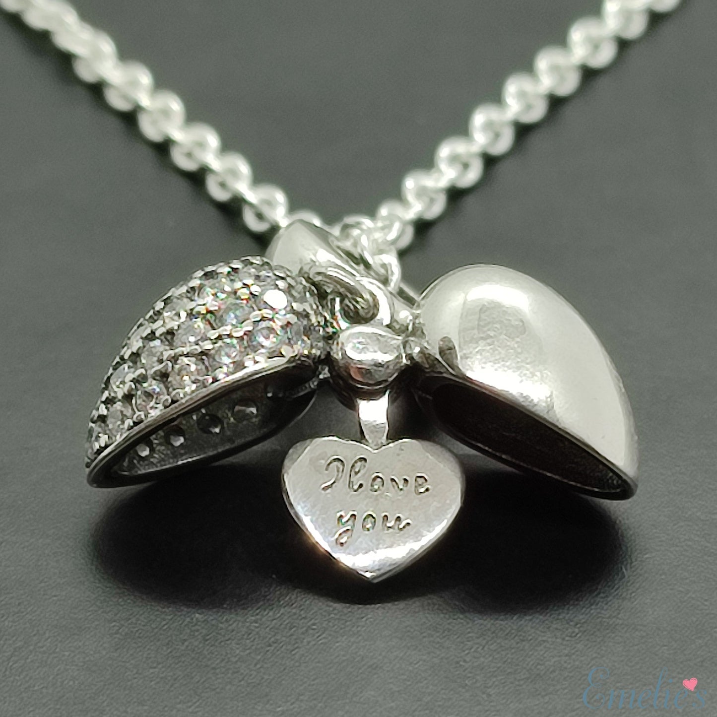 Wife I Love You Heart Necklace. Pendant also fits Pandora Bracelet.