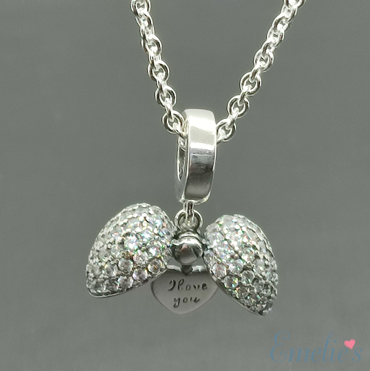 I Love You Heart Necklace. Pendant also fits Pandora Bracelet.  Available in 4 colours