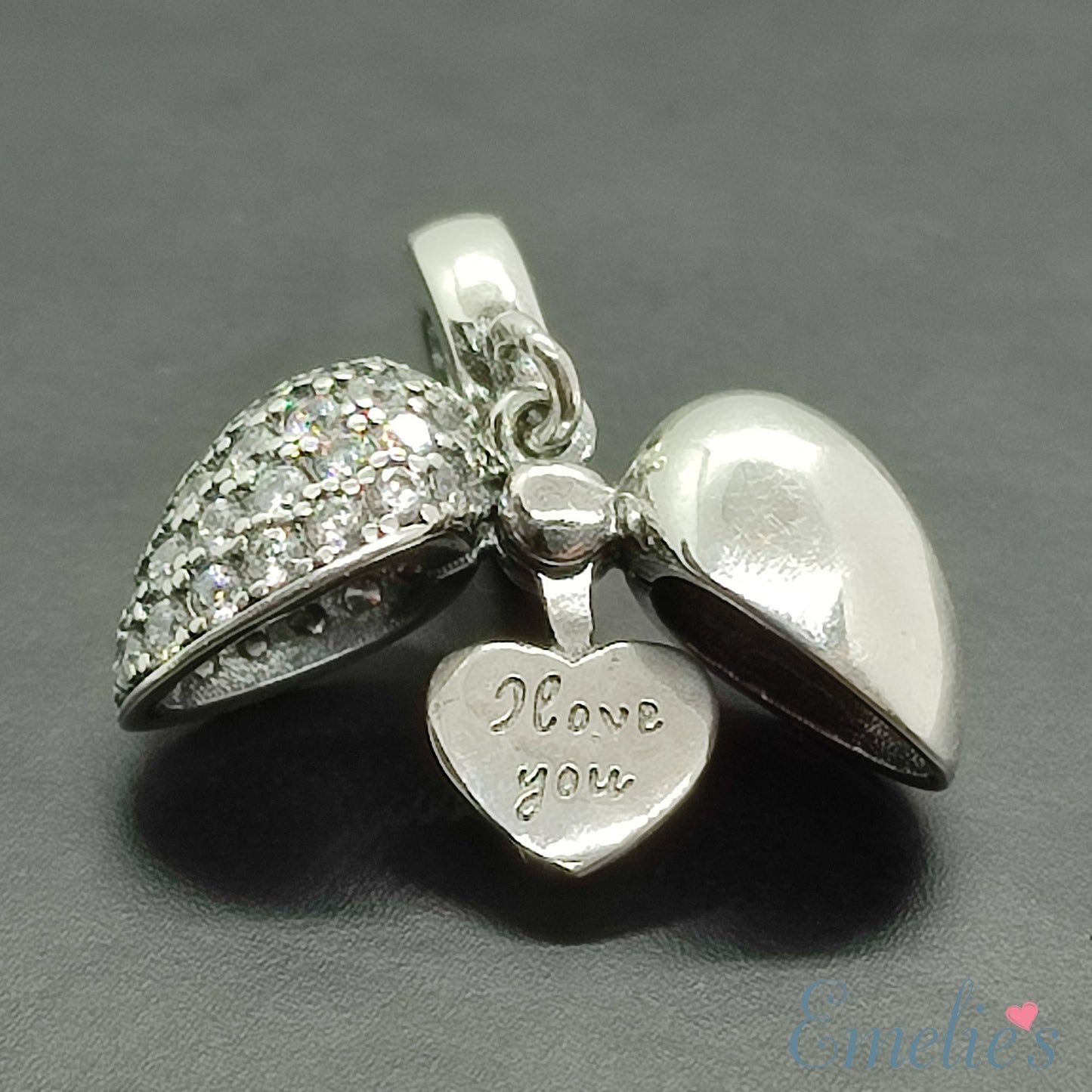 Wife I Love You Heart Necklace. Pendant also fits Pandora Bracelet.