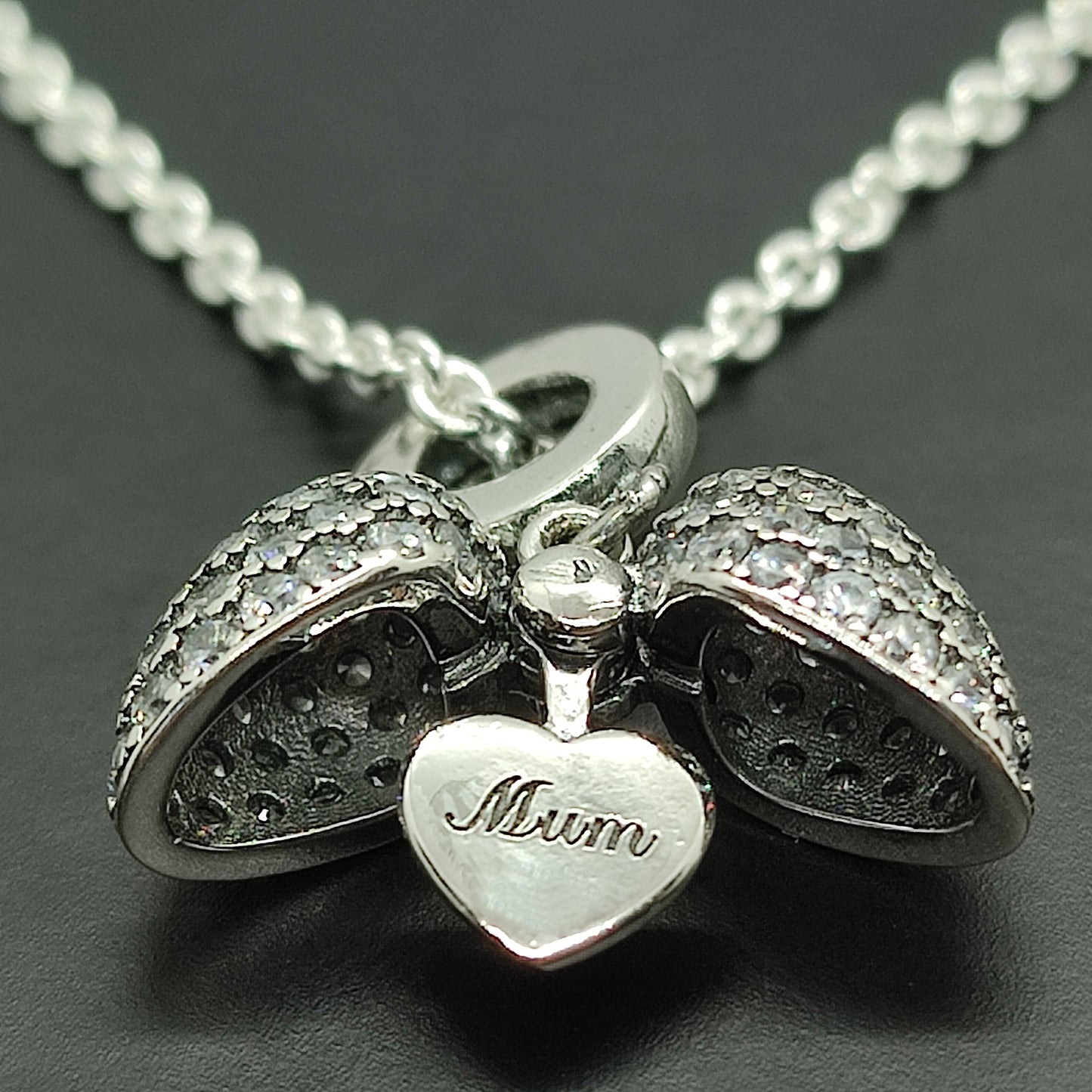 Mum I Love You Heart Necklace. Pendant also fits Pandora Bracelet.  Available in 4 colours