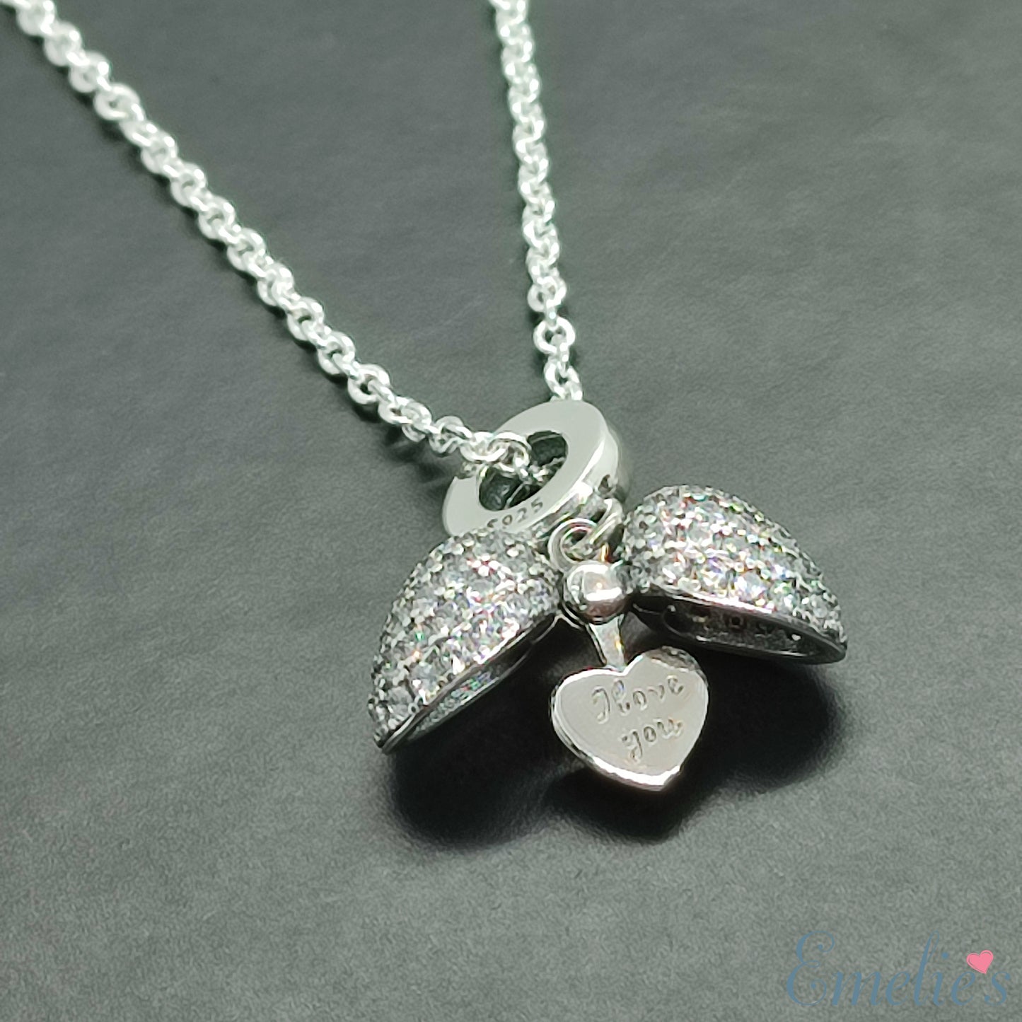 I Love You Heart Necklace. Pendant also fits Pandora Bracelet.  Available in 4 colours