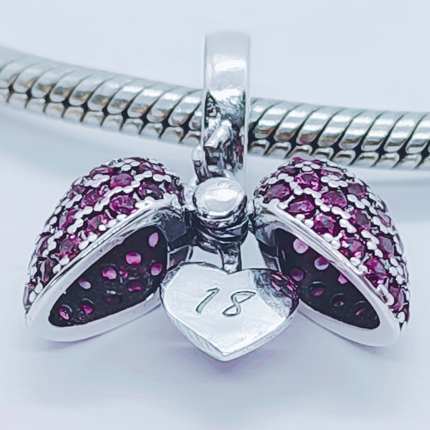 18th Birthday Necklace Pendant for Pandora Bracelet or Necklace.  18 Age Necklace available in 4 colours